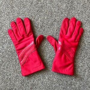 Sheer Energy Red Driving Gloves Women L Warm Thinsulate Lining Faux Leather Grip
